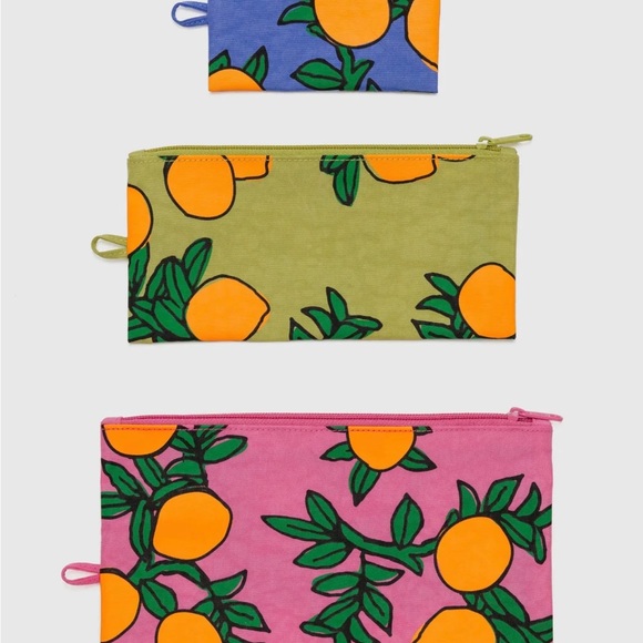 NWT Baggu Flat Pouch Set - Orange Tree - Picture 3 of 4